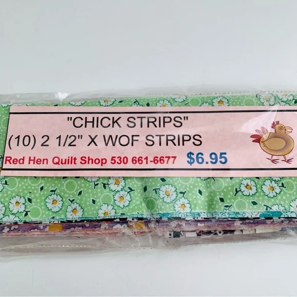 Chick Strips 2.5" WOF Quilt Fabric Strips 10 Multi Floral & Novelty Prints 2 Pk - Picture 3 of 11